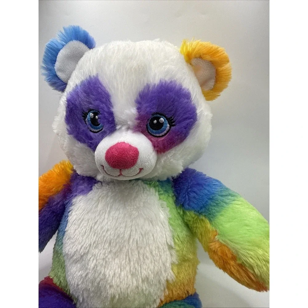 Build A Bear BAB Rainbow Pop of Color Panda Plush Stuffed Animal 16 Inches Long